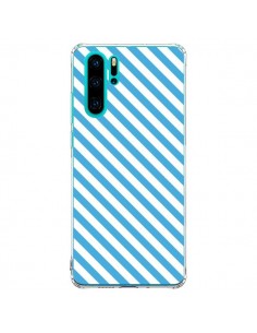 Coque Huawei P30 Pro Bonbon Candy Bleue et Blanche Rayée...
