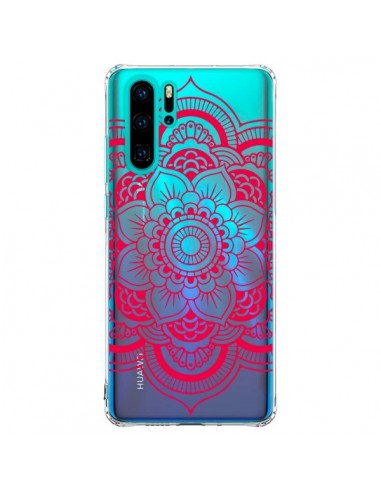 Coque Huawei P30 Pro Mandala Rose Fushia Azteque Transparente - Nico