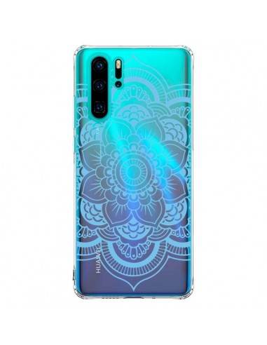 Coque Huawei P30 Pro Mandala Bleu Azteque Transparente - Nico