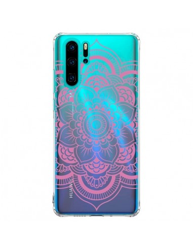 Coque Huawei P30 Pro Mandala Rose Clair Azteque Transparente - Nico