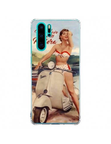 Coque Huawei P30 Pro Pin Up With Love From the Riviera Vespa Vintage - Nico