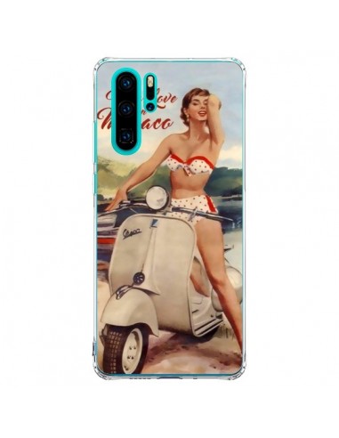 Coque Huawei P30 Pro Pin Up With Love From Monaco Vespa Vintage - Nico