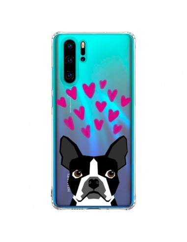 Coque Huawei P30 Pro Boston Terrier Coeurs Chien Transparente - Pet Friendly