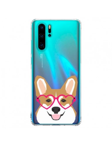 Coque Huawei P30 Pro Chien Marrant Lunettes Coeurs Transparente - Pet Friendly