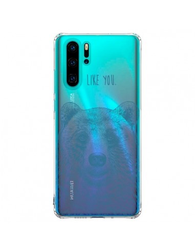 Coque Huawei P30 Pro I Love You Bear Ours Ourson Transparente - Rachel Caldwell