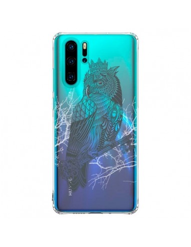 Coque Huawei P30 Pro Owl King Chouette Hibou Roi Transparente - Rachel Caldwell