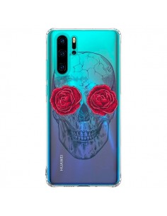 Coque Huawei P30 Pro Tête de Mort Rose Fleurs...