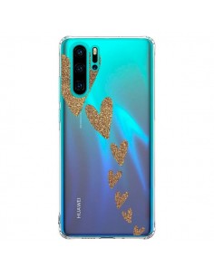 Coque Huawei P30 Pro Coeur Falling Gold Hearts...