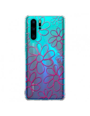 Coque Huawei P30 Pro Flower Garden Pink Fleur Transparente - Sylvia Cook