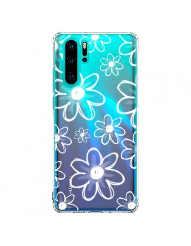 Coque Huawei P30 Pro Mandala Blanc White Flower Transparente - Sylvia Cook