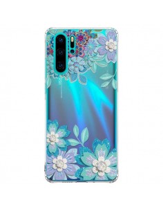 Coque Huawei P30 Pro Winter Flower Bleu, Fleurs d'Hiver...