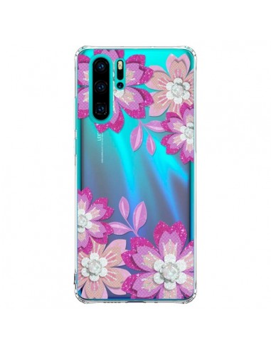 Coque Huawei P30 Pro Winter Flower Rose, Fleurs d'Hiver Transparente - Sylvia Cook