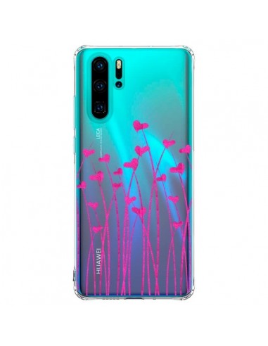 Coque Huawei P30 Pro Love in Pink Amour Rose Fleur Transparente - Sylvia Cook