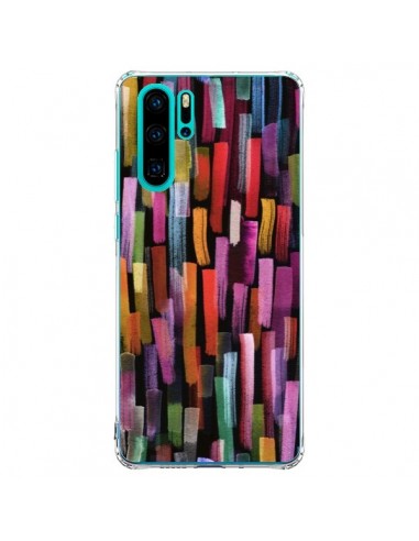 Coque Huawei P30 Pro Colorful Brushstrokes Black - Ninola Design