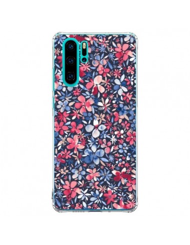 Coque Huawei P30 Pro Colorful Little Flowers Navy - Ninola Design