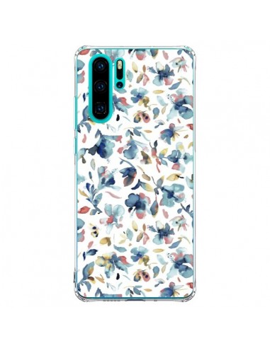 Coque Huawei P30 Pro Watery Hibiscus Blue - Ninola Design