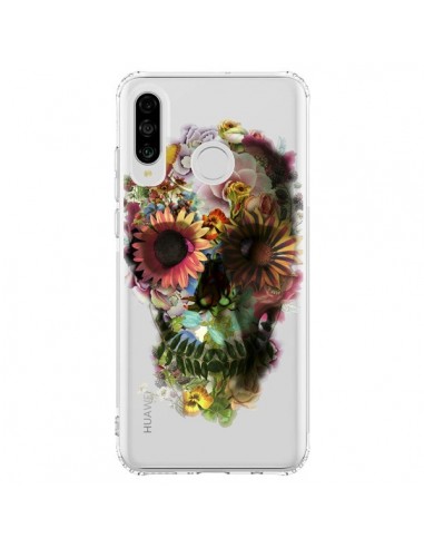 Coque Huawei P30 Lite Skull Flower Tête de Mort Transparente - Ali Gulec