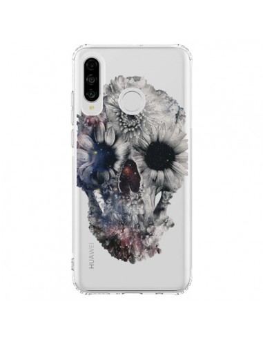 Coque Huawei P30 Lite Floral Skull Tête de Mort Transparente - Ali Gulec