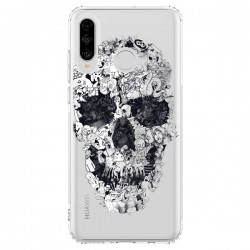 Coque Huawei P30 Lite Doodle Skull Dessin Tête de Mort...