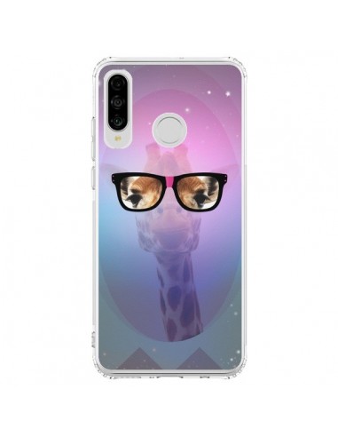 Coque Huawei P30 Lite Girafe Geek à Lunettes - Aurelie Scour