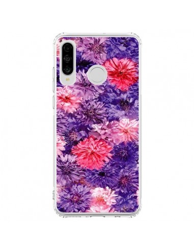 Coque Huawei P30 Lite Fleurs Violettes Flower Storm - Asano Yamazaki