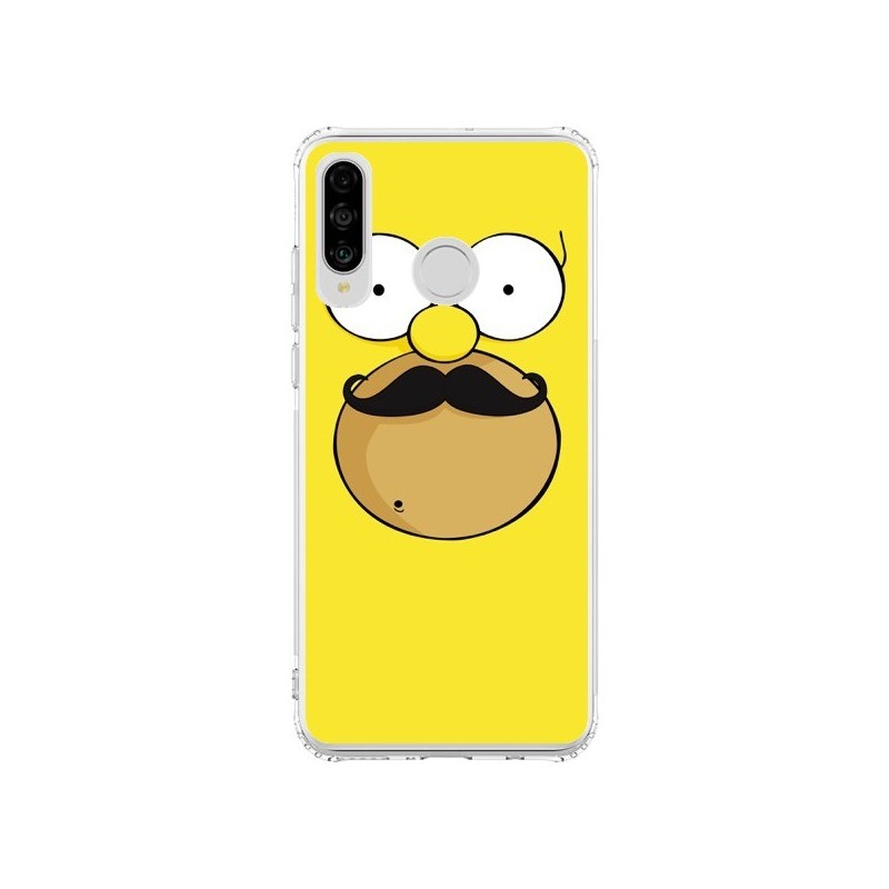 Coque Huawei P30 Lite Homer Movember Moustache Simpsons - Bertrand Carriere
