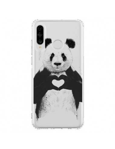 Coque Huawei P30 Lite Panda All You Need Is Love Transparente - Balazs Solti