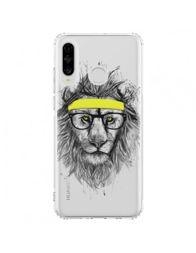 Coque Huawei P30 Lite Hipster Lion Transparente - Balazs Solti