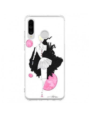 Coque Huawei P30 Lite Demoiselle Femme Fashion Mode Rose - Cécile