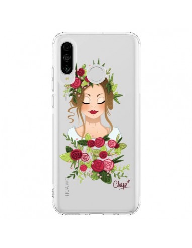 Coque Huawei P30 Lite Femme Closed Eyes Fleurs Transparente - Chapo