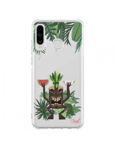 Coque Huawei P30 Lite Tiki Thailande Jungle Bois Transparente - Chapo