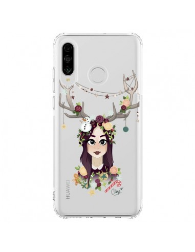 Coque Huawei P30 Lite Christmas Girl Femme Noel Bois Cerf Transparente - Chapo