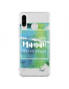 Coque Huawei P30 Lite Je suis une Maman Merveilleuse Bleu...