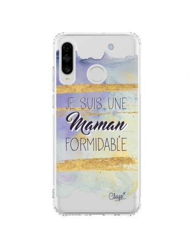 Coque Huawei P30 Lite Je suis une Maman Formidable Violet Transparente - Chapo