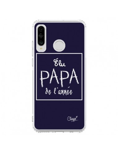 Coque Huawei P30 Lite Elu Papa de l'Année Bleu Marine - Chapo