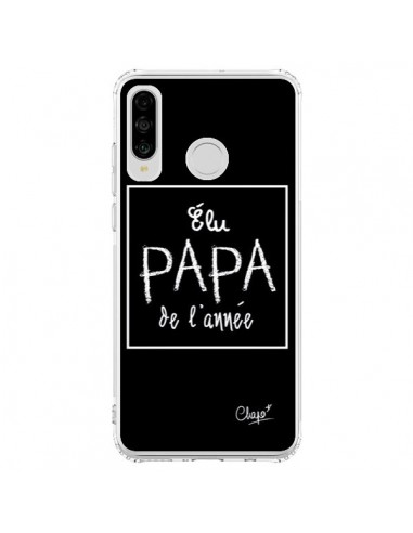 Coque Huawei P30 Lite Elu Papa de l'Année Noir - Chapo