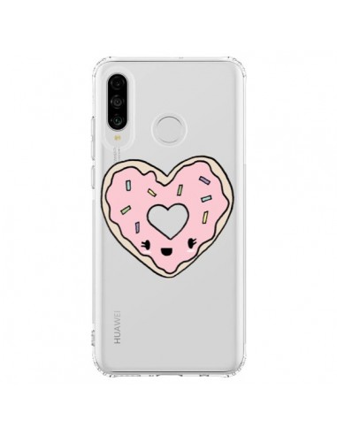 Coque Huawei P30 Lite Donuts Heart Coeur Rose Transparente - Claudia Ramos