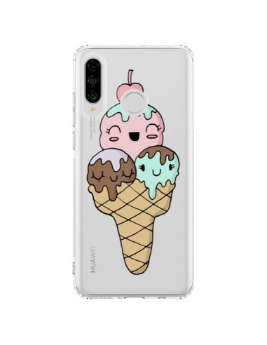 Coque Huawei P30 Lite Ice Cream Glace Summer Ete Cerise Transparente - Claudia Ramos
