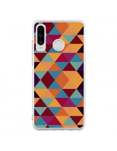 Coque Huawei P30 Lite Azteque Triangle Orange - Eleaxart