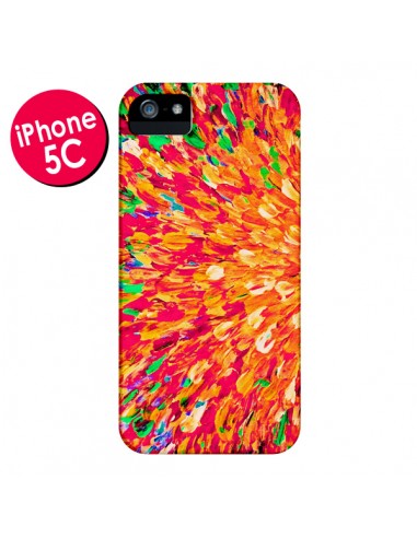 Coque Fleurs Oranges Neon Splash pour iPhone 5C - Ebi Emporium