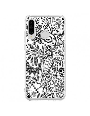 Coque Huawei P30 Lite Azteque Blanc et Noir - Eleaxart