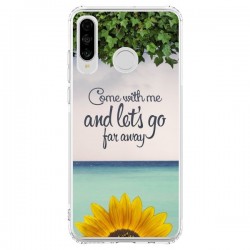 Coque Huawei P30 Lite Let's Go Far Away Flower Fleur...