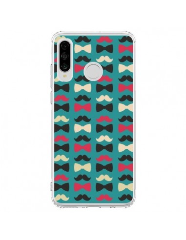 Coque Huawei P30 Lite Hipster Moustache Noeud Papillon - Eleaxart