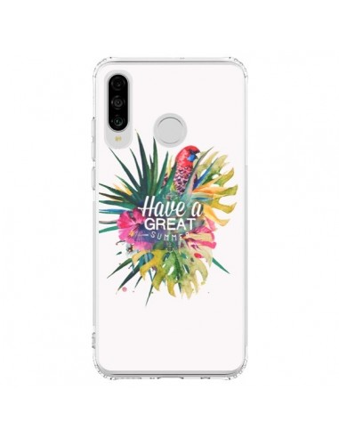 Coque Huawei P30 Lite Have a great summer Ete Perroquet Parrot - Eleaxart