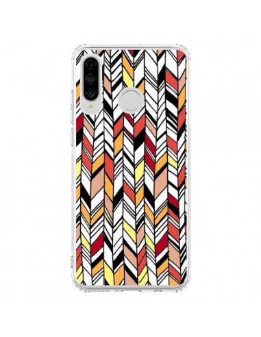 Coque Huawei P30 Lite Graphic Azteque Rouge Orange -  Léa Clément