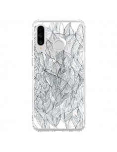 Coque Huawei P30 Lite Courbes Meandre Blanc Noir -  Léa...