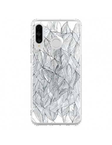 Coque Huawei P30 Lite Courbes Meandre Blanc Noir -  Léa Clément