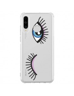 Coque Huawei P30 Lite Eyes Oeil Yeux Bleus Transparente -...