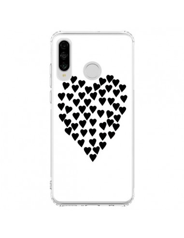 Coque Huawei P30 Lite Coeur en coeurs noirs - Project M