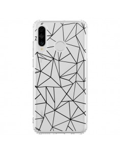 Coque Huawei P30 Lite Lignes Triangles Grid Abstract Noir...